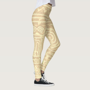 Legging Filtro Amarelo Pálido do Padrão Mesopotâmico Su