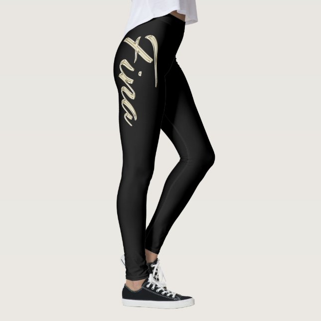 Legging Fina white gold Handwriting Hose (Direita)