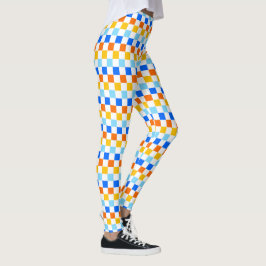 Legging Fire and ice checkerboard pattern