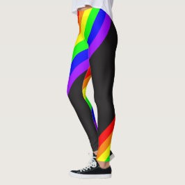 Legging Fita arco-íris Orgulho gay LGBT a Preto