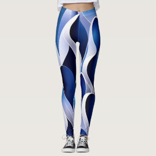 Legging Fita azul e branca