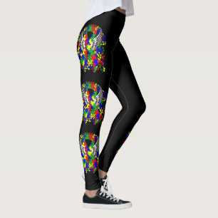 Legging Fita de quebra-cabeça com asas