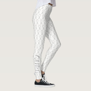 Legging Fita de Sensibilização Branca Esperança e Curva