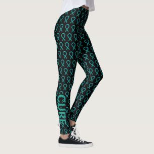 Legging Fita de Sensibilização Teal Esperança e Curva L