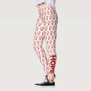 Legging Fita de Sensibilização Vermelha Esperança e Leg
