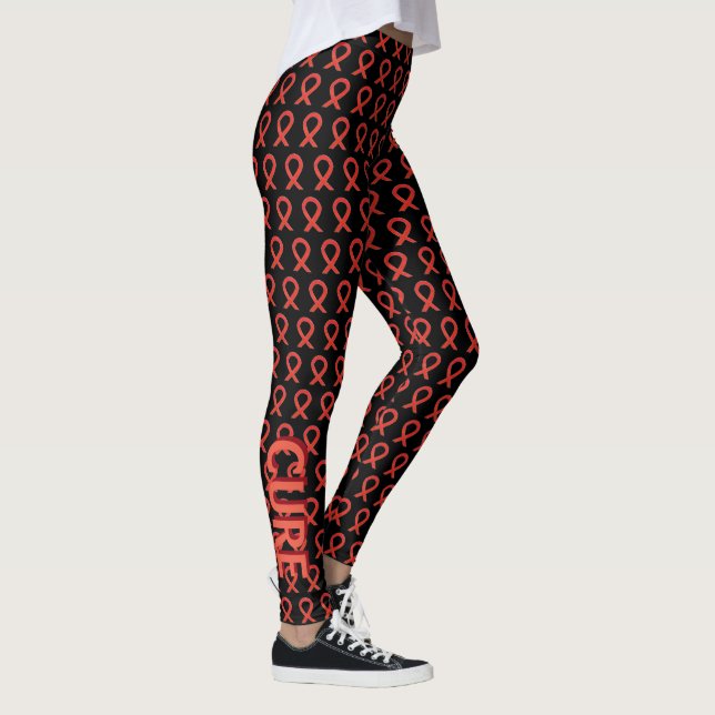 Legging Fita de Sensibilização Vermelha Esperança e Leggin (Direita)