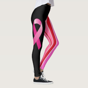 Legging Fita Rosa do Laço de Conscientização do Câncer de 