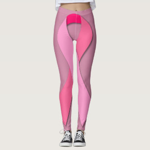 Legging Fita rosa para conscientização do Cancer da mama