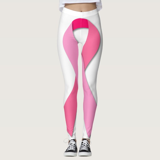 Legging Fita rosa para conscientização do Cancer da mama (Frente)
