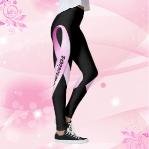Legging Fita Rosa Personaliza O Sobrevivente Do Câncer Da