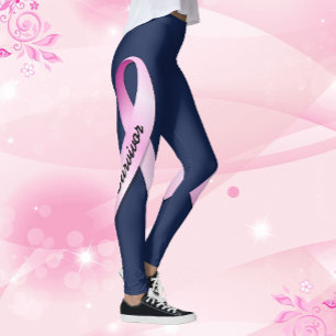 Legging Fita Rosa Personalizar 2 Sobreviventes do Câncer