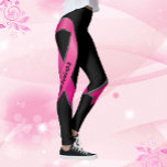 Legging Fita Rosa Personalizar 2 Sobreviventes do Câncer d<br><div class="desc">Leggings Fita Rosa Personalizar Instrução e Nome Sobrevivente do Câncer da Mama</div>
