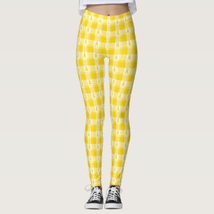 Legging Fita Xadrez Dourada de Conscientização do Câncer I
