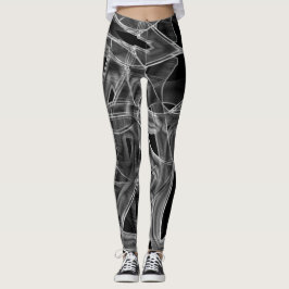 Legging Fitas curvas pretas, destacadas por linhas gravada