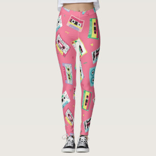 Legging Fitas de Áudio Retroativas: Estilo 80s.