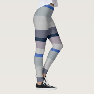 Legging Fitas onduladas púrpuras e azuis