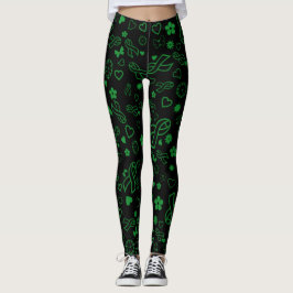 Legging Fitas Verdes Múltiplas...C Diferença
