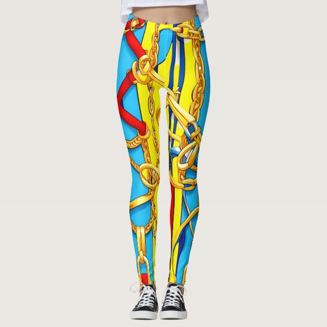 Legging Fivelas, Tiras e Correntes (Frente)