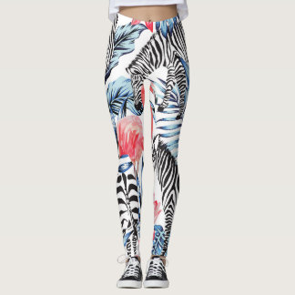 Legging Fláir Tropical: Paraíso Flamingo Zebra