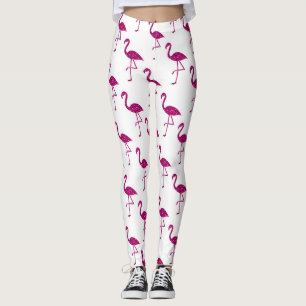 Legging Flamingo brilhante padrão de brilhos rosa glitter