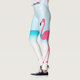 Legging Flamingo cor-de-rosa bonito elegante na praia