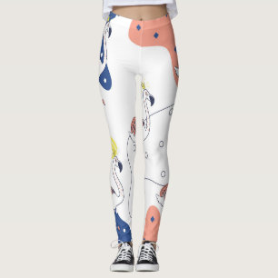 Legging Flamingo Crown: Abstrato Vintage Sem Fios.