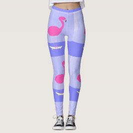 Legging flamingo na pintura do skate