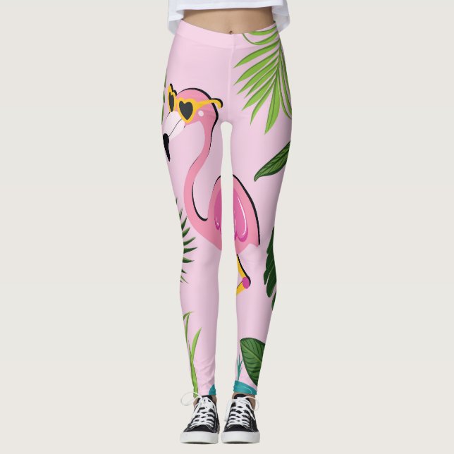 Legging Flamingo Palm Sai Design Tropical (Frente)