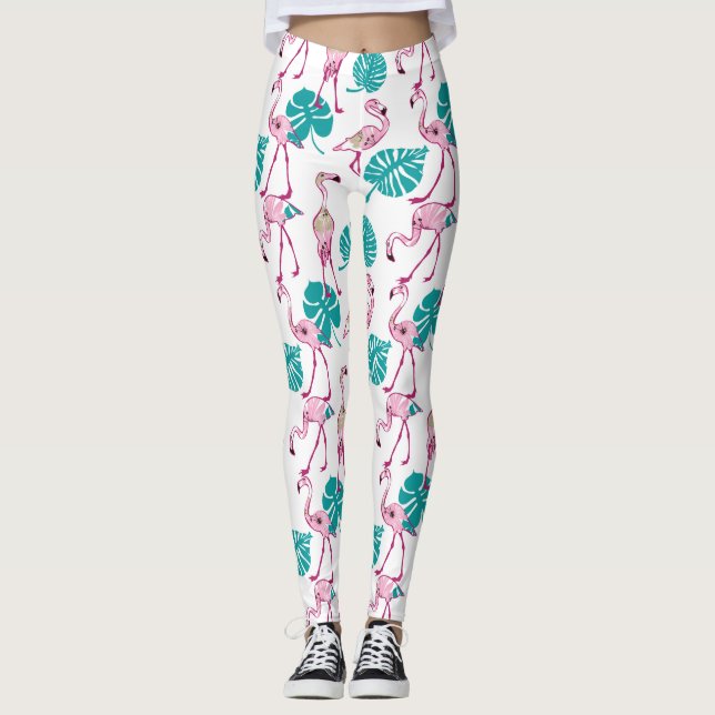 Legging Flamingos cor-de-rosa (Frente)