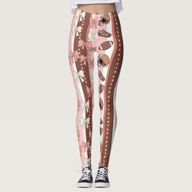 Legging Flauta de Futebol Coquette com Estampa de Leopardo (Frente)