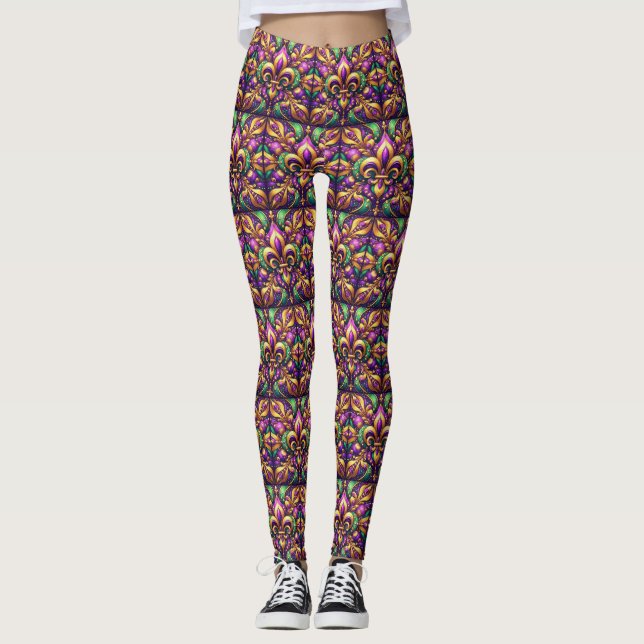 Legging fleur de lis mardi gras (Frente)