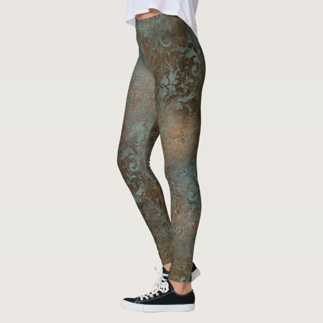 Legging Fleur De Lis num fundo enferrujado (Esquerda)