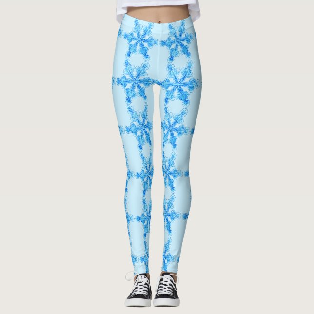 Legging Floco de neve azul-inverno (Frente)