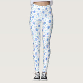 Legging Floco de neve Branca Pastel Azul Bebê Azul Elegant