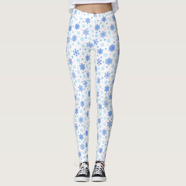 Legging Floco de neve Branca Pastel Azul Bebê Azul Elegant (Frente)
