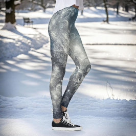 Legging Floco de neve de prata e azul Inverno