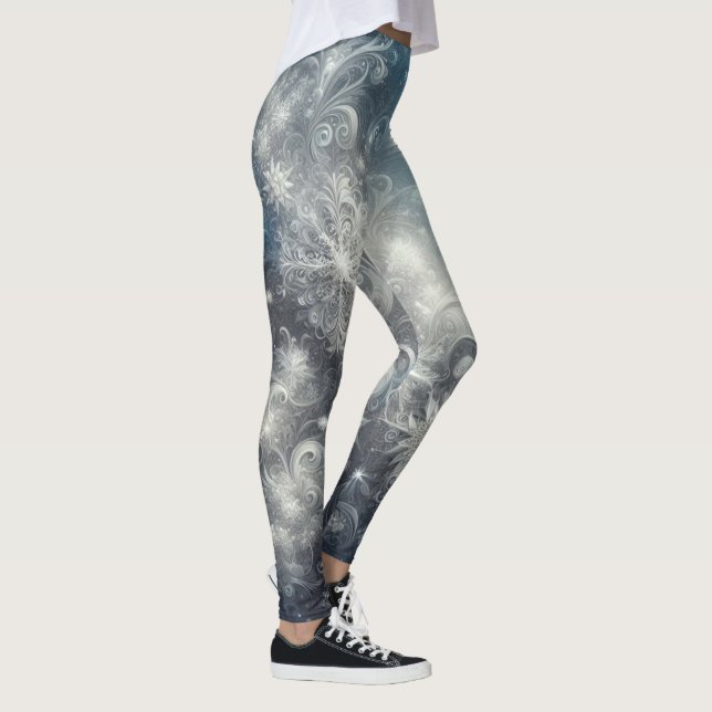 Legging Floco de neve de prata e azul Inverno (Direita)