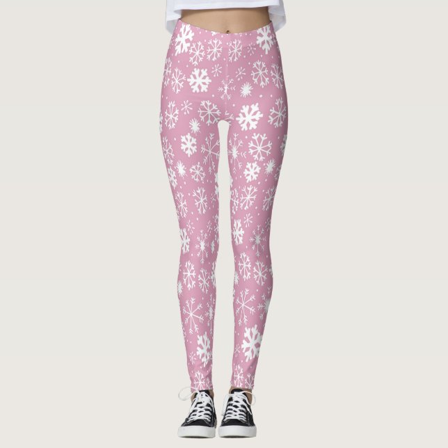 Legging Floco de Neve Desenhado à Mão Tempestade de Neve C (Frente)