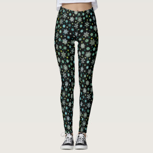 Legging Floco de Neve Elegante Moderno Preto em Muitas For