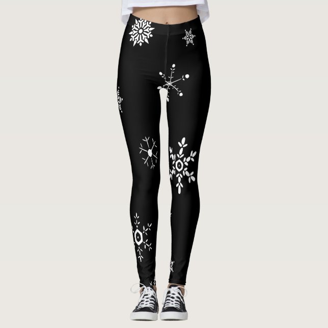 Legging Floco de neve preto (Frente)
