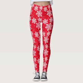 Legging Floco de neve vermelho