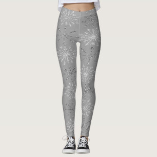 Legging Flocos de Neve Adoráveis com Brilho,Natal