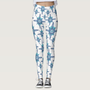 Legging flocos de neve azuis de inverno