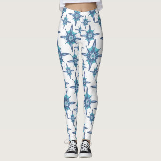 Legging flocos de neve azuis de inverno