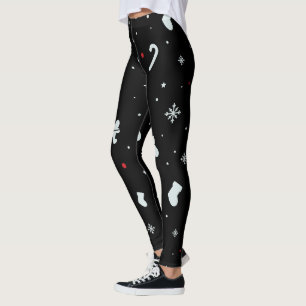 Legging Flocos De Neve Brancos Pernas De Natal Para Mulher
