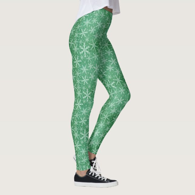 Legging Flocos de neve de inverno de Natal a cair (Direita)