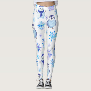 Legging Flocos de neve de Natal, Snowmen e Pinguins