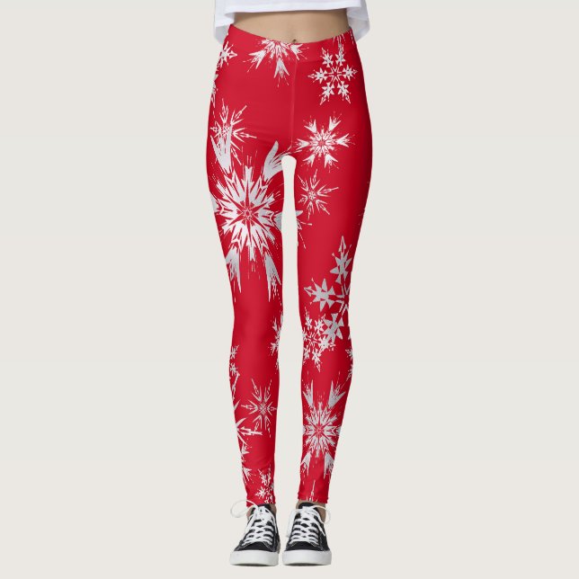Legging Flocos de neve do inverno Elegante | Antecedentes  (Frente)