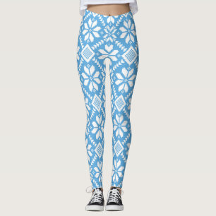 Legging Flocos de neve do inverno Knit Nórdico Sweater Az