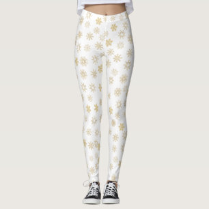 Legging Flocos de neve Dourados com brilho
